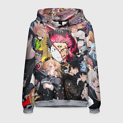 Толстовка-худи мужская Jujutsu Kaisen- герои, цвет: 3D-меланж