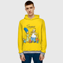 Толстовка-худи мужская Счастливые Симпсоны, цвет: 3D-меланж — фото 2