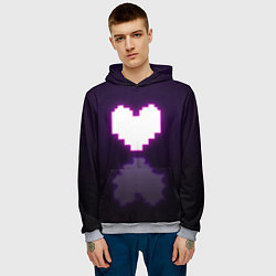 Толстовка-худи мужская Undertale heart neon, цвет: 3D-меланж — фото 2