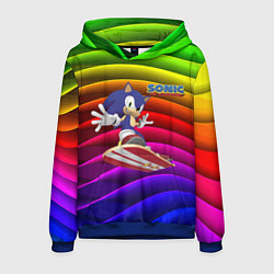 Толстовка-худи мужская Sonic - hedgehog - skateboarding - bands, цвет: 3D-синий