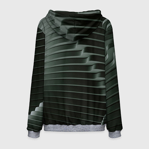 Мужская толстовка Наноброня - чёрные волнообразные пластины / 3D-Меланж – фото 2