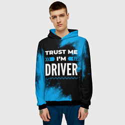 Толстовка-худи мужская Trust me Im driver dark, цвет: 3D-черный — фото 2
