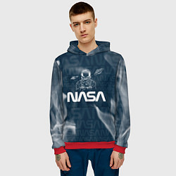 Толстовка-худи мужская Nasa - космонавт - паттерн, цвет: 3D-красный — фото 2