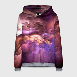 Толстовка-худи мужская Необычное фиолетовое облако, цвет: 3D-меланж
