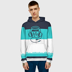 Толстовка-худи мужская Твой ритм, цвет: 3D-белый — фото 2