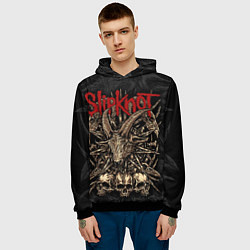 Толстовка-худи мужская Slipknot - goat head, цвет: 3D-черный — фото 2