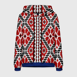 Толстовка-худи мужская Вышивка геометрический узор крест, цвет: 3D-синий