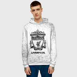 Толстовка-худи мужская Liverpool с потертостями на светлом фоне, цвет: 3D-белый — фото 2