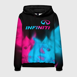 Толстовка-худи мужская Infiniti - neon gradient: символ сверху, цвет: 3D-черный