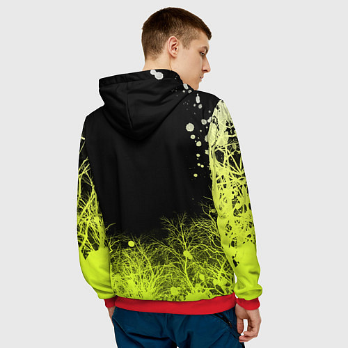 Мужская толстовка Худвинк в лесу / 3D-Красный – фото 4