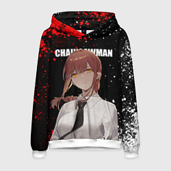 Толстовка-худи мужская Макима человек бензопила - Манга, цвет: 3D-белый