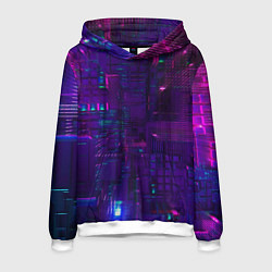 Толстовка-худи мужская Матричная вселенная неон, цвет: 3D-белый