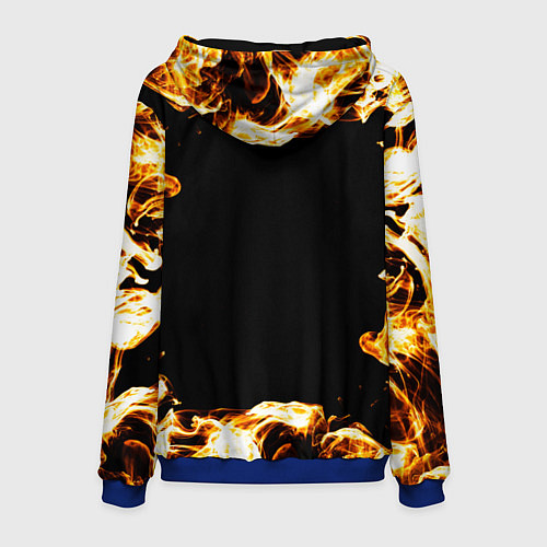 Мужская толстовка Metallica рок кот и огонь / 3D-Синий – фото 2