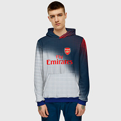 Толстовка-худи мужская Arsenal logo абстракция, цвет: 3D-синий — фото 2
