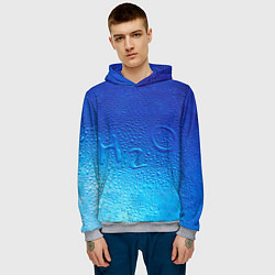 Толстовка-худи мужская Вода - H2O, цвет: 3D-меланж — фото 2