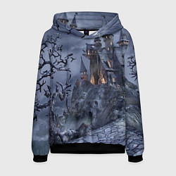 Толстовка-худи мужская Старый заброшенный замок - Halloween, цвет: 3D-черный