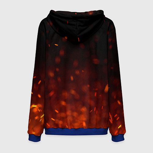 Мужская толстовка Гитара - пламя / 3D-Синий – фото 2