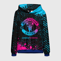 Толстовка-худи мужская Manchester United - neon gradient, цвет: 3D-синий