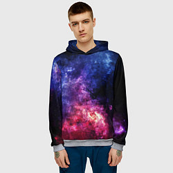 Толстовка-худи мужская Космическая туманность Млечного пути, цвет: 3D-меланж — фото 2