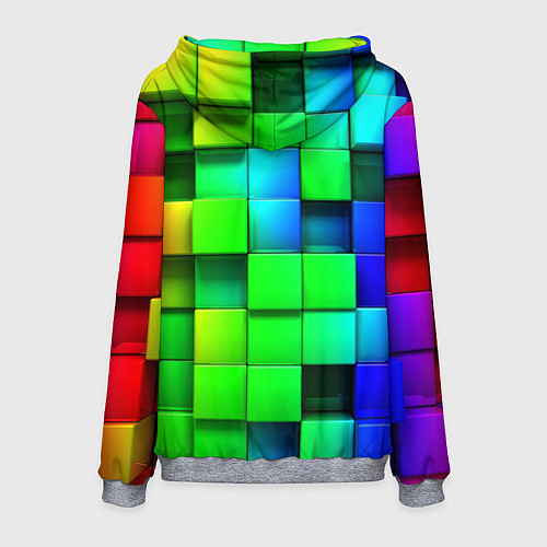 Мужская толстовка Цветные неоновые кубы / 3D-Меланж – фото 2