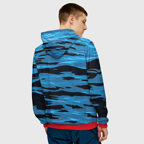 Мужская толстовка Волны Камуфляж / 3D-Красный – фото 4
