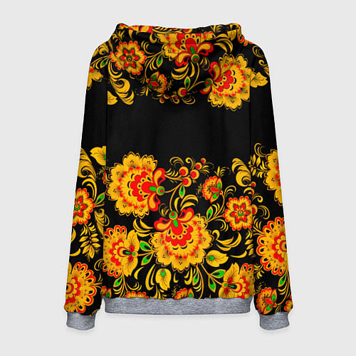 Мужская толстовка РОССИЯ роспись хохлома / 3D-Меланж – фото 2