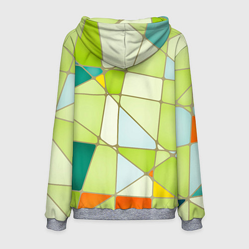 Мужская толстовка Абстрактный салатовый стеклянный паттерн / 3D-Меланж – фото 2