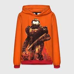 Толстовка-худи мужская Думгай с головой - Doom, цвет: 3D-красный