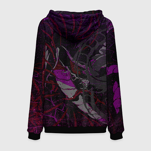 Мужская толстовка Неоновый дракон purple dragon / 3D-Черный – фото 2