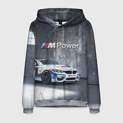 Толстовка-худи мужская BMW M4 GT4 - racing team - motorsport, цвет: 3D-меланж