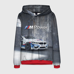 Толстовка-худи мужская BMW M4 GT4 - racing team - motorsport, цвет: 3D-красный