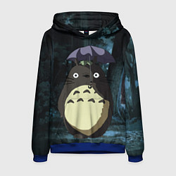 Толстовка-худи мужская Totoro in rain forest, цвет: 3D-синий