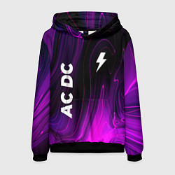 Толстовка-худи мужская AC DC violet plasma, цвет: 3D-черный