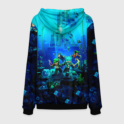 Мужская толстовка Minecraft water / 3D-Черный – фото 2