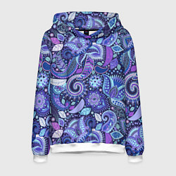 Толстовка-худи мужская Flower patterns, цвет: 3D-белый