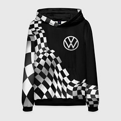 Толстовка-худи мужская Volkswagen racing flag, цвет: 3D-черный