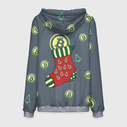 Мужская толстовка Christmas funny bitcoin / 3D-Меланж – фото 2