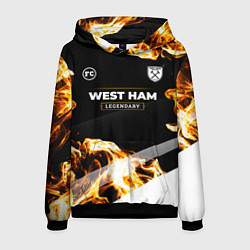 Толстовка-худи мужская West Ham legendary sport fire, цвет: 3D-черный