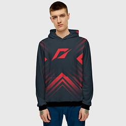 Толстовка-худи мужская Красный символ Need for Speed на темном фоне со ст, цвет: 3D-черный — фото 2