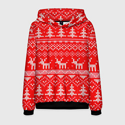 Мужская толстовка Рождественский красный свитер с оленями