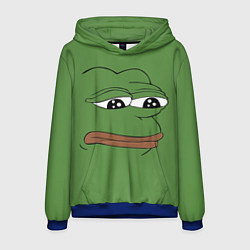 Толстовка-худи мужская Лягушонок Pepe грустит, цвет: 3D-синий