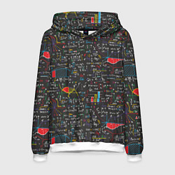 Толстовка-худи мужская Шпаргалка по математике с формулами, цвет: 3D-белый