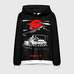 Толстовка-худи мужская Мазда RX - 7 JDM Style, цвет: 3D-белый