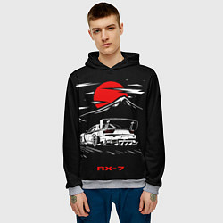 Толстовка-худи мужская Мазда RX - 7 JDM Style, цвет: 3D-меланж — фото 2