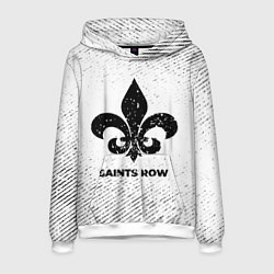 Толстовка-худи мужская Saints Row с потертостями на светлом фоне, цвет: 3D-белый