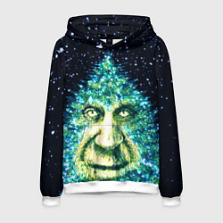 Толстовка-худи мужская Мудрое Новогоднее Дерево, цвет: 3D-белый