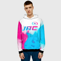 Толстовка-худи мужская JAC neon gradient style: символ сверху, цвет: 3D-черный — фото 2