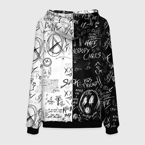 Мужская толстовка Сатору Годжо в очках - магическая битва / 3D-Черный – фото 2