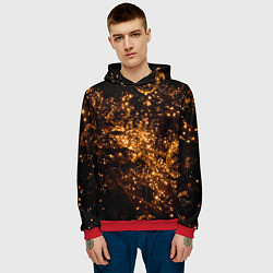 Толстовка-худи мужская Праздничная мишура, цвет: 3D-красный — фото 2