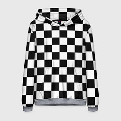 Толстовка-худи мужская Шахматные клетки - текстура, цвет: 3D-меланж